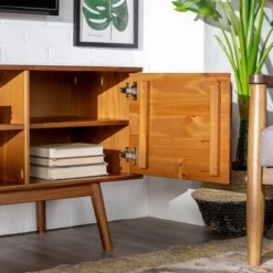 Solid Wood Mid-Century Modern TV Stand For TVs Up To 65" - Saracina Home 21 Solid Wood Mid-Century Modern TV Stand For TVs Up To 65" - Saracina Home -Saracina Home Deals Store GUEST 4814f0a0 557a 4091 bf29 8479abd8c5d7