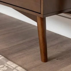 Mid-Century Modern With Closed Storage TV Stand For TVs Up To 58" Walnut - Saracina Home -Saracina Home Deals Store GUEST 4b0d9520 1a28 4a26 9c33 e0fd064371d2