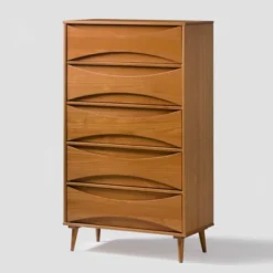 Mid-Century Modern Contoured 5 Drawer Chest Of Drawers - Saracina Home -Saracina Home Deals Store GUEST 4c1c83b0 0324 4ee8 ae12 19111936c63c