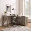 Farmhouse Rustic L Shaped Desk With Storage - Saracina Home