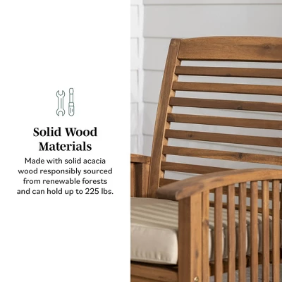 2pk Acacia Wood Patio Chairs With Cushions - Saracina Home 7 2pk Acacia Wood Patio Chairs With Cushions - Saracina Home - Image 7