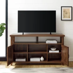 Modern Farmhouse Highboy Double Grooved Door TV Stand For TVs Up To 65" - Saracina Home -Saracina Home Deals Store GUEST 4df81245 5886 4acc 89bf fe4a93d4f2a4