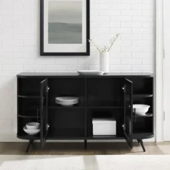 Mid-Century Modern Glass Double Door Curved Sideboard - Saracina Home 11 Mid-Century Modern Glass Double Door Curved Sideboard - Saracina Home -Saracina Home Deals Store GUEST 4fda4073 3ab4 4dc1 9d2b 29da563a6ed9