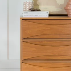 Mid-Century Modern Contoured 5 Drawer Chest Of Drawers - Saracina Home -Saracina Home Deals Store GUEST 52450d7c 149b 4658 bbc3 0638d4783538