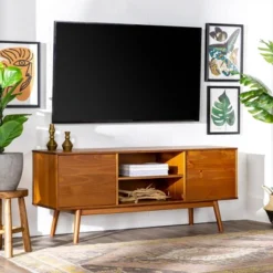 Solid Wood Mid-Century Modern TV Stand For TVs Up To 65" - Saracina Home 27 Solid Wood Mid-Century Modern TV Stand For TVs Up To 65" - Saracina Home -Saracina Home Deals Store GUEST 55d038af 42a5 438d 8b74 91f0ac9cc7f7