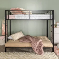 Twin Over Futon Analise Metal Bunk Bed Black - Saracina Home -Saracina Home Deals Store GUEST 561bd3db cee9 44eb b8a5 0f2ff86da729