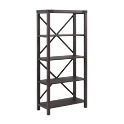 64" Sophie Industrial X Frame Bookshelf - Saracina Home -Saracina Home Deals Store GUEST 5641daaf a669 40f1 9ff9 c02507696c8d