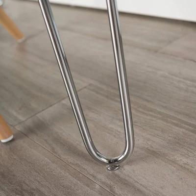 Gibby Modern Glam Hairpin Leg Writing Desk Faux White Marble - Saracina Home 5 Gibby Modern Glam Hairpin Leg Writing Desk Faux White Marble - Saracina Home - Image 5