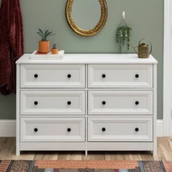 Classic 6 Drawer Groove Dresser White - Saracina Home -Saracina Home Deals Store GUEST 5691fed4 cd54 4392 b454 4199622939a7