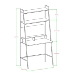 36" Writing Desk With Open Storage Ladder Bookshelf - Saracina Home -Saracina Home Deals Store GUEST 57892fcd 555d 4b9c a414 11a241c58962