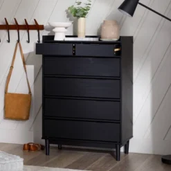 Mid-Century Modern Solid Wood 6 Drawer Vertical Dresser - Saracina Home 26 Mid-Century Modern Solid Wood 6 Drawer Vertical Dresser - Saracina Home -Saracina Home Deals Store GUEST 59498ed0 69d6 47e7 a8e6 18fcacc166e6