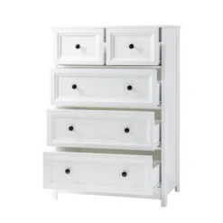 Farmhouse 5 Drawer Grooved Tall Storage Dresser White - Saracina Home 24 Farmhouse 5 Drawer Grooved Tall Storage Dresser White - Saracina Home -Saracina Home Deals Store GUEST 59730227 3443 4480 9ec0 c768319687fc