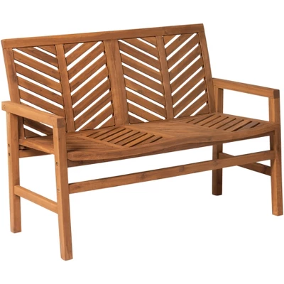 Slatted Chevron Acacia Wood Patio Loveseat – Saracina Home 17 Slatted Chevron Acacia Wood Patio Loveseat – Saracina Home - Image 17