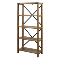 64" Sophie Industrial X Frame Bookshelf - Saracina Home -Saracina Home Deals Store GUEST 5a74fddf ea69 4314 851d 435f865093fa