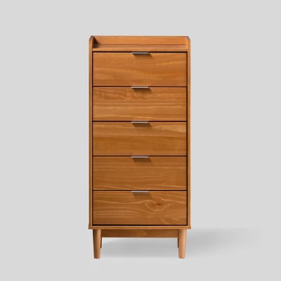Mid-Century Modern Solid Wood 5 Drawer Chest Of Drawers - Saracina Home 17 Mid-Century Modern Solid Wood 5 Drawer Chest Of Drawers - Saracina Home - Image 17
