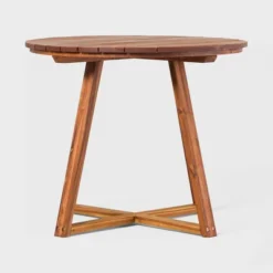 Saracina Home 36" Modern Acacia Slatted Round Outdoor Dining Table -Saracina Home Deals Store GUEST 5eed473a 17d8 4ae1 95b0 aa8fa8fb2113