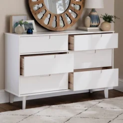Mid-Century Modern Groove Wood 6 Drawer Dresser - Saracina Home 24 Mid-Century Modern Groove Wood 6 Drawer Dresser - Saracina Home -Saracina Home Deals Store GUEST 5f343547 8bdb 4ab5 8100 4810a89a5608