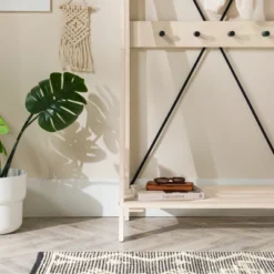 68" Solid Wood X Back Angled Hall Tree White Wash - Saracina Home 17 68" Solid Wood X Back Angled Hall Tree White Wash - Saracina Home -Saracina Home Deals Store GUEST 5f3d0d73 a646 48be b127 d033415e486f