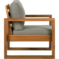 Galia 2pc Square Leg Acacia Wood Chair And Ottoman With Cushions - Brown - Saracina Home -Saracina Home Deals Store GUEST 60cbbb98 6bc4 44e2 ab46 0cad6444e12d