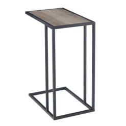 23" Modern Rectangle Two-Tone C Side Table With Metal Base - Saracina Home -Saracina Home Deals Store GUEST 60d202d8 3d4a 432c abd0 7647db4d46f5