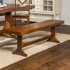 60" Trestle Leg Wood Dining Kitchen Bench - Saracina Home