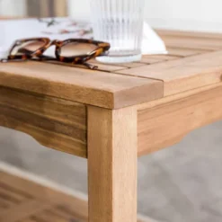 Ravenscroft Modern Boho Acacia Wood Slatted Outdoor Coffee Table With Lower Shelf - Saracina Home -Saracina Home Deals Store GUEST 61dcf851 05a7 4737 9f12 394dde200a21