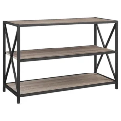 25.62" X Frame Metal And Wood Media Bookshelf - Saracina Home -Saracina Home Deals Store GUEST 63ec1c95 8e84 4e5c 8fc5 0c2cf5cb4aa4
