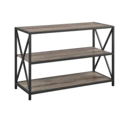 25.62" X Frame Metal And Wood Media Bookshelf - Saracina Home -Saracina Home Deals Store GUEST 66341339 f03c 4dae b9cb d9a098afb416