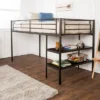 Twin Analise Metal Low Loft Bed With Desk And Storage Black - Saracina Home