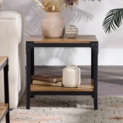 Set Of 2 Benny Urban Industrial Angle Iron Side Tables - Saracina Home -Saracina Home Deals Store GUEST 6787a235 c482 4325 8c73 2cb21fa3a98b