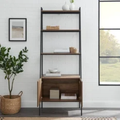 72" Open Shelf And Closed Storage Cabinet Ladder Bookcase - Saracina Home 16 72" Open Shelf And Closed Storage Cabinet Ladder Bookcase - Saracina Home -Saracina Home Deals Store GUEST 6884917e 6feb 464d 9a56 e3dd05df4cc1