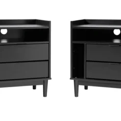 2pk Mid-Century Modern Solid Wood 2 Drawer Storage Nightstands - Saracina Home 16 2pk Mid-Century Modern Solid Wood 2 Drawer Storage Nightstands - Saracina Home -Saracina Home Deals Store GUEST 68ea8919 fae8 48c6 aef2 14de0162909c