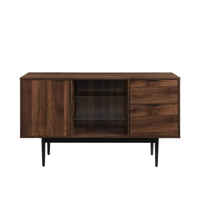 Timothy Modern Lifted Triple Storage Sideboard Dark Walnut - Saracina Home 1 Timothy Modern Lifted Triple Storage Sideboard Dark Walnut - Saracina Home