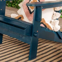 Genovia Transitional Acacia Wood Outdoor Adirondack Chair With Wine Holder - Saracina Home -Saracina Home Deals Store GUEST 6cfd8133 dbb2 46d0 bd03 d839a587888a