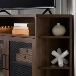 Corner TV Stand For TVs Up To 55" With Metal Mesh Doors - Saracina Home -Saracina Home Deals Store GUEST 6e262574 297c 4cce 86ae cdd396454639