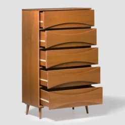 Mid-Century Modern Contoured 5 Drawer Chest Of Drawers - Saracina Home -Saracina Home Deals Store GUEST 6ea3faf0 2aed 40ff a53a 33a2aa0036a2