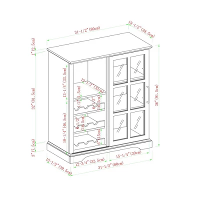 Tavern Modern Transitional Sliding Window Pane Door Bar Cabinet - Saracina Home 6 Tavern Modern Transitional Sliding Window Pane Door Bar Cabinet - Saracina Home - Image 6