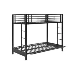 Twin Over Futon Analise Metal Bunk Bed Black - Saracina Home -Saracina Home Deals Store GUEST 74e2d72d ba1e 41f2 80bc 6da6082dff35