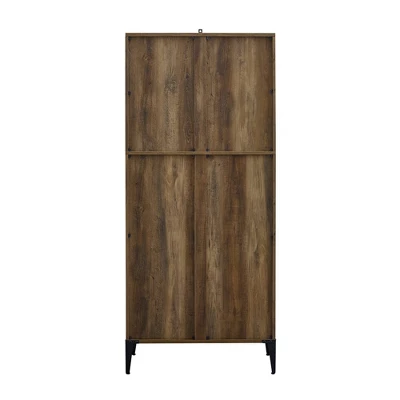 68" Grevaldi Industrial Mesh Side Bookshelf Rustic Oak - Saracina Home 4 68" Grevaldi Industrial Mesh Side Bookshelf Rustic Oak - Saracina Home - Image 4