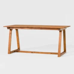 Saracina Home 66" Modern Slatted Rectangle Outdoor Dining Table With Trapezoid Legs -Saracina Home Deals Store GUEST 785eeeeb cc36 4306 b6be 01bb13486e38