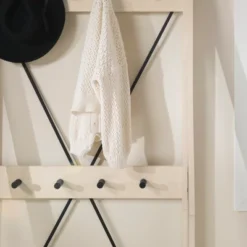 68" Solid Wood X Back Angled Hall Tree White Wash - Saracina Home 15 68" Solid Wood X Back Angled Hall Tree White Wash - Saracina Home -Saracina Home Deals Store GUEST 78968422 3a86 4771 9a4e 0ef03d7daf18