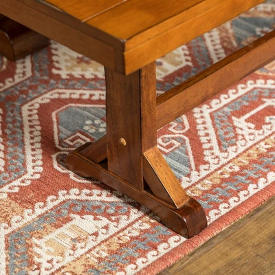 60" Trestle Leg Wood Dining Kitchen Bench - Saracina Home 4 60" Trestle Leg Wood Dining Kitchen Bench - Saracina Home - Image 4