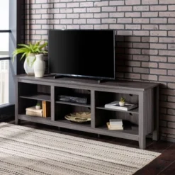 Transitional 6 Cubby Wood Open Storage Wood TV Stand For TVs Up To 80"- Saracina Home -Saracina Home Deals Store GUEST 79e53a3c 9e15 40b4 ae14 2a20944d3dac