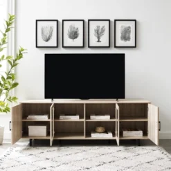 Vik Modern Boho 4 Door Herringbone TV Stand For TVs Up To 80" - Saracina Home -Saracina Home Deals Store GUEST 7bd2e959 fa62 4b0c 8b39 52a23a92c73b