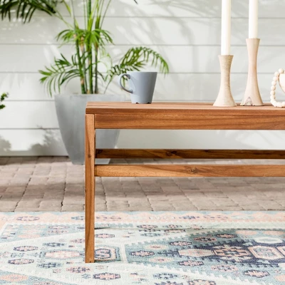 Outdoor Acacia Wood Slatted Coffee Table - Saracina Home 7 Outdoor Acacia Wood Slatted Coffee Table - Saracina Home - Image 7