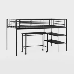Twin Analise Metal Low Loft Bed With Desk And Storage Black - Saracina Home -Saracina Home Deals Store GUEST 85b7c5f0 c721 437d a979 b809ae098cbd