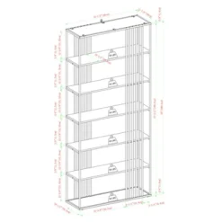 79" Modern 6 Shelf With Metal Bar Bookcase Coastal Oak/Black - Saracina Home 9 79" Modern 6 Shelf With Metal Bar Bookcase Coastal Oak/Black - Saracina Home -Saracina Home Deals Store GUEST 889c58fd bac6 41e7 bb63 ec224fa509bf