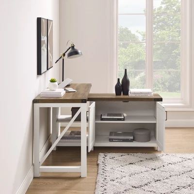 Farmhouse Rustic L Shaped Desk With Storage - Saracina Home 13 Farmhouse Rustic L Shaped Desk With Storage - Saracina Home - Image 13