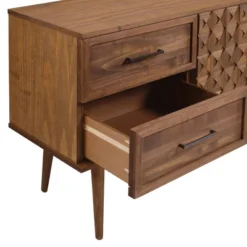 58" Modern Boho Solid Pine Wood Closed Storage Sideboard Brown - Saracina Home -Saracina Home Deals Store GUEST 8bbc8306 3c4b 4ad5 a140 9b57a5382b74