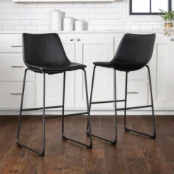 Set Of 2 Laslo Modern Upholstered Faux Leather Barstools - Saracina Home -Saracina Home Deals Store GUEST 8d2bb147 9e27 4a9c a007 2ebc8531c0c0